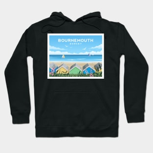 Bournemouth Beach Huts, South England Hoodie